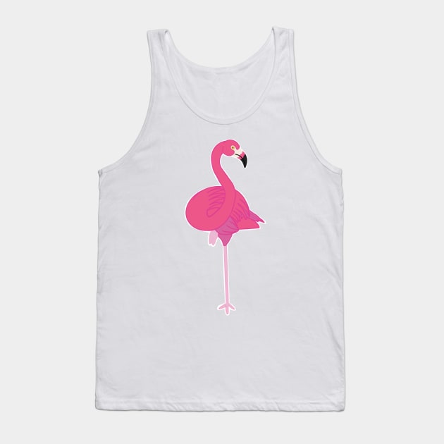 Carribean Flamingo 2 - Cartoon Tank Top by eeliseart